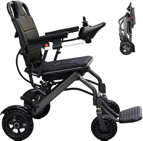 Lightweight Portable Electric Wheelchair , 13kg Folding Motorized Power Chair, 19km Travel Range, Airline Approved