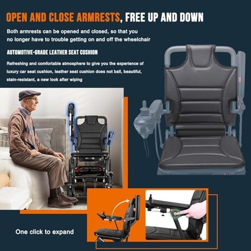 Lightweight Portable Electric Wheelchair , 13kg Folding Motorized Power Chair, 19km Travel Range, Airline Approved