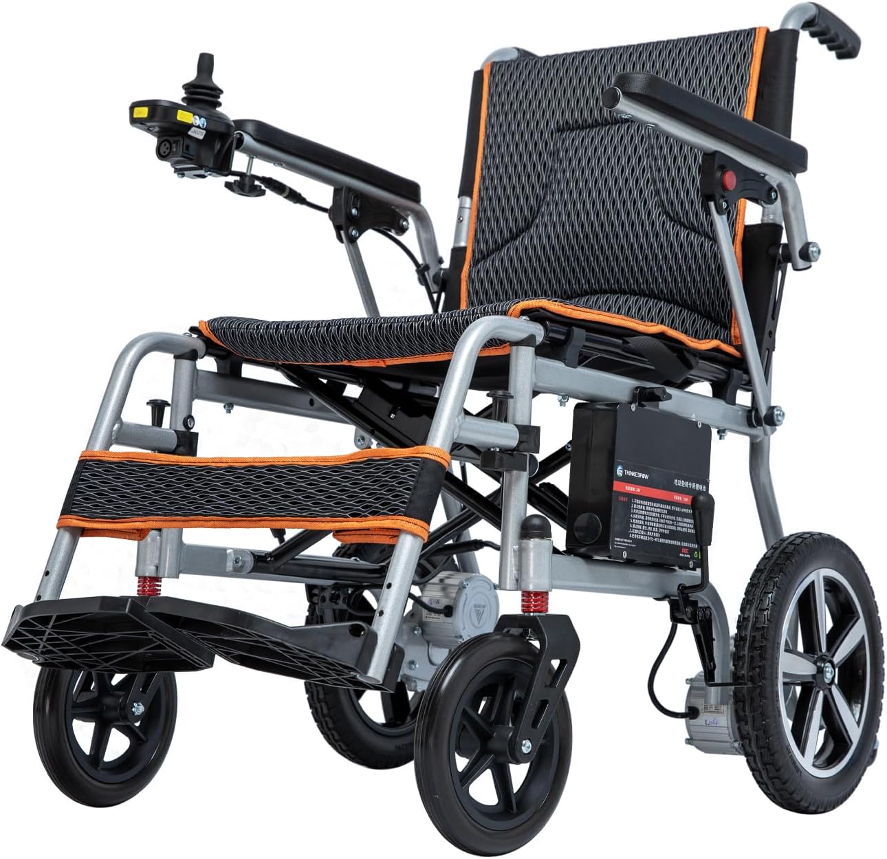 33 lbs Ultra Lightweight Electric Wheelchair for Adults, Airline Approved Foldable Power Chair with SOS & Mute Button, Portable Motorized Wheelchair with Removable Battery