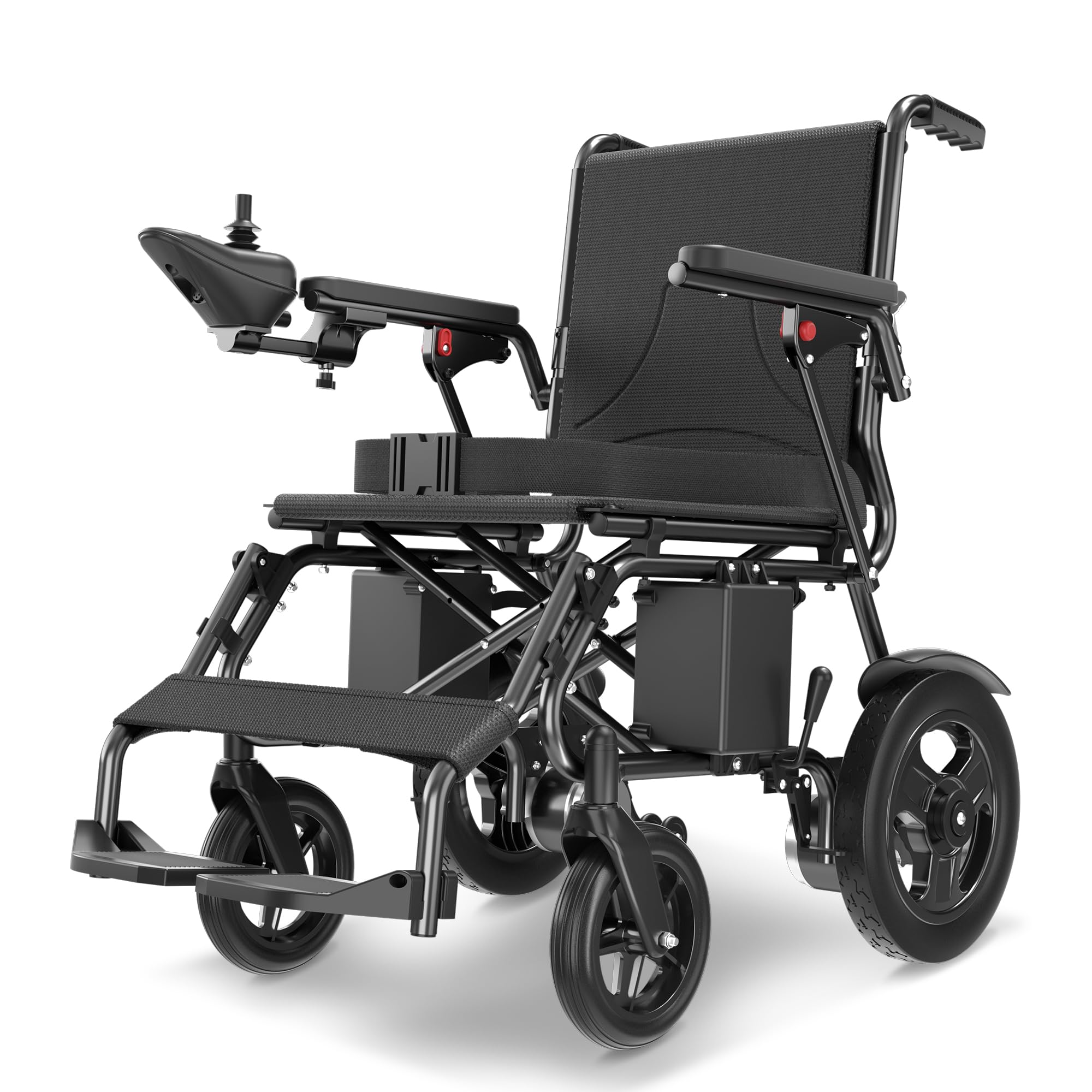 Foldable Electric Wheelchair for Adults, 500W High Power Electric Wheelchair, 350LBS Capacity & Ultimate Safety Design, All-Terrain Pneumatic Tires (Ultra-Light Carbon Fiber + Aluminum)