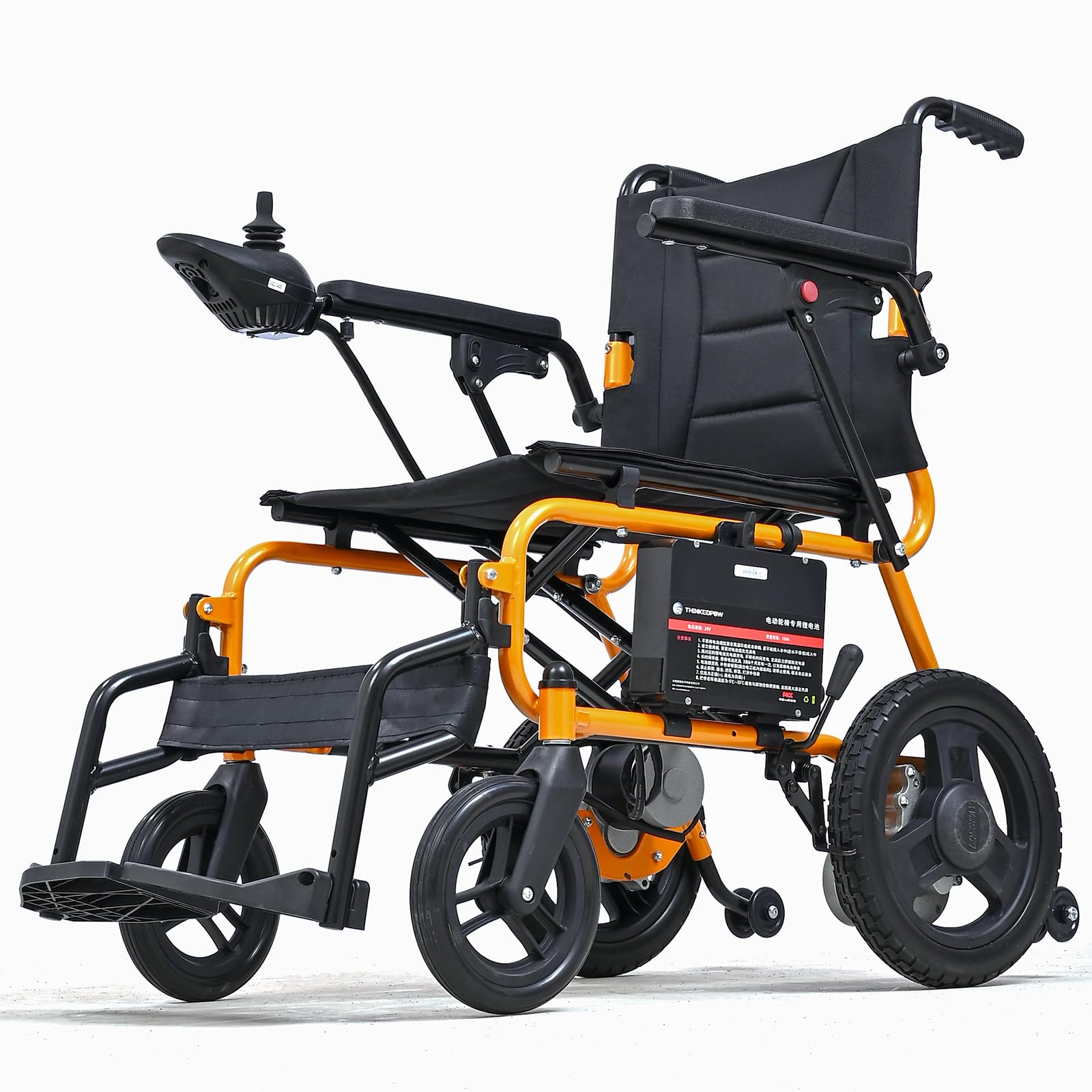 33 lbs Ultra Lightweight Electric Wheelchair for Adults, Airline Approved Foldable Power Chair with SOS & Mute Button, Portable Motorized Wheelchair with Removable Battery