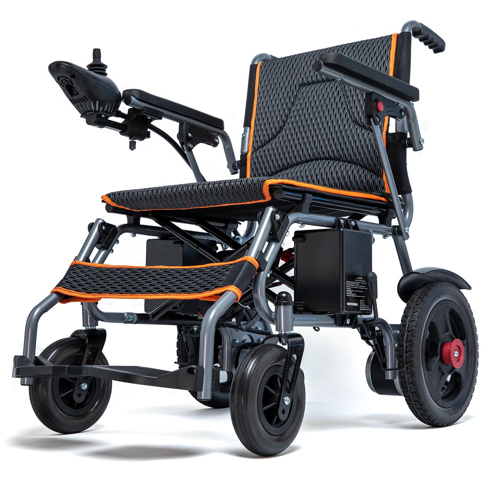 33 lbs Ultra Lightweight Electric Wheelchair for Adults, Airline Approved Foldable Power Chair with SOS & Mute Button, Portable Motorized Wheelchair with Removable Battery